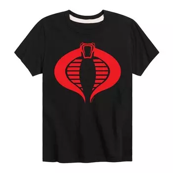 Футболка с логотипом GI Joe Cobra и графическим рисунком для мальчиков Licensed Character, черный