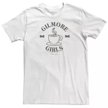 Футболка с логотипом Gilmore Girls и кружкой кофе для высоких и полных Licensed Character, белый