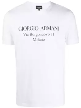 Футболка с логотипом GIORGIO ARMANI, белый