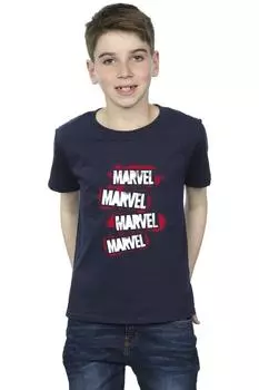 Футболка с логотипом граффити Marvel, темно-синий