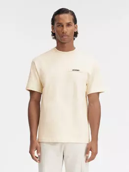 Футболка с логотипом Grosgrain JACQUEMUS The Gros Grain t-shirt, бежевый