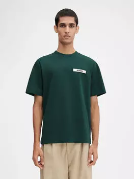 Футболка с логотипом Grosgrain JACQUEMUS The Gros Grain t-shirt, темно-зеленый