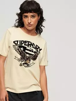 Футболка с логотипом группы Lo-Fi 70-х годов Superdry, овсянка белая