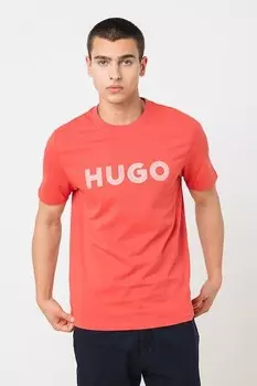 Футболка с логотипом HUGO, белый, коралловый