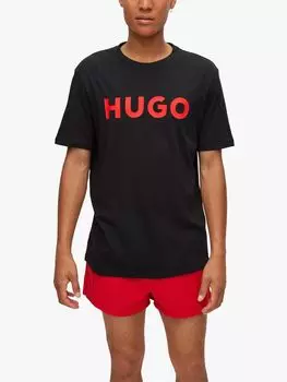 Футболка с логотипом HUGO Dulivio, черная
