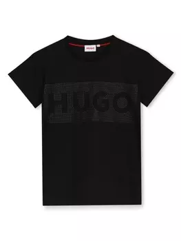 Футболка с логотипом HUGO KIDS, черный