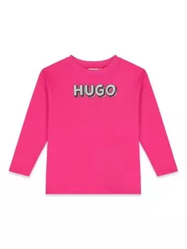 Футболка с логотипом HUGO KIDS, розовый