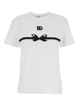 Футболка с логотипом и бантом DOLCE & GABBANA, белый