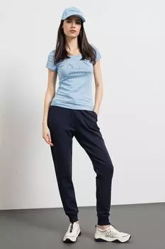 Футболка с логотипом и декоративными камнями Armani Exchange, черный