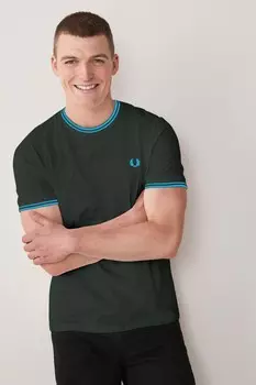 Футболка с логотипом и двумя наконечниками Fred Perry, зеленый