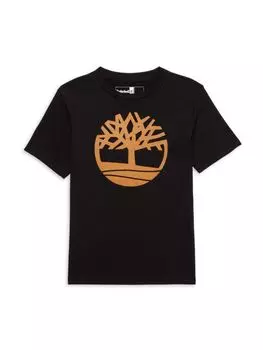Футболка с логотипом и графическим рисунком для мальчика Timberland, черный