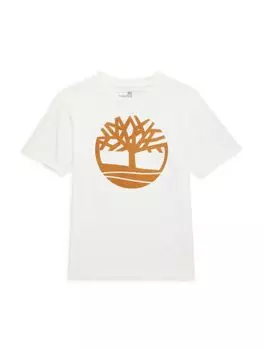 Футболка с логотипом и графическим рисунком для мальчика Timberland, цвет Snow White