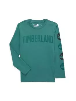 Футболка с логотипом и графическим рисунком для мальчика Timberland, цвет Sea Pine