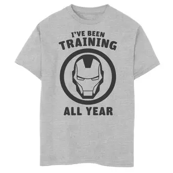 Футболка с логотипом и графическим рисунком для мальчиков 8–20 лет, Marvel Avengers, Iron Man, которую я тренировался круглый год Marvel