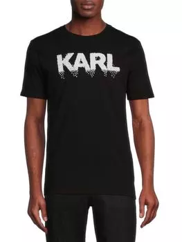 Футболка с логотипом и графическим рисунком Karl Lagerfeld Paris, черный