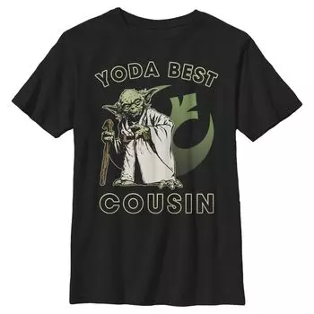 Футболка с логотипом и графическим рисунком Yoda Best Cousin Rebel для мальчиков 8–20 лет Star Wars