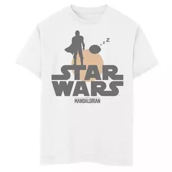 Футболка с логотипом и графическим рисунком «Звездные войны» для мальчиков 8–20 лет, «Мандалорец» и «Малышка Йода», силуэт заката Star Wars