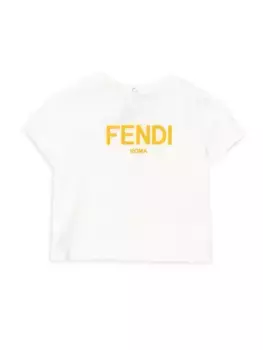 Футболка с логотипом и короткими рукавами для маленьких мальчиков Fendi, белый