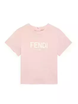 Футболка с логотипом и короткими рукавами для маленьких мальчиков Fendi, розовый