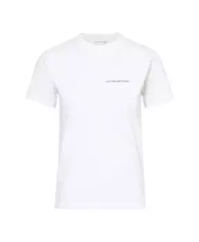 Футболка с логотипом и круглым вырезом приталенного кроя Victoria Beckham, белый