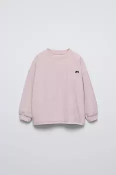 Футболка с логотипом и лозунгом ZARA, сирень