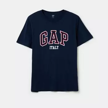 Футболка с логотипом и надписью Gap, синий