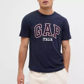 Футболка с логотипом и надписью Gap, синий