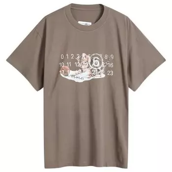 Футболка с логотипом и номером котенка Mm6 Maison Margiela, коричневый