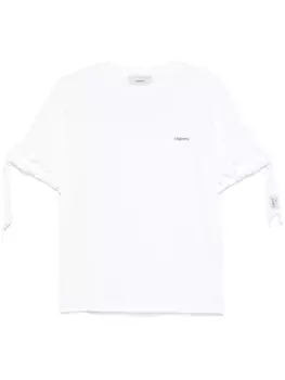 Футболка с логотипом и оборками Coperni, белый