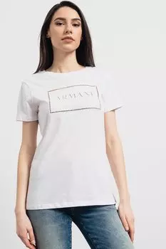 Футболка с логотипом и овальным вырезом Armani Exchange, белый