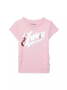 Футболка с логотипом и пайетками для девочек Juicy Couture, цвет Orchid Pink