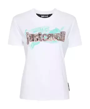 Футболка с логотипом и поло Just Cavalli, белый