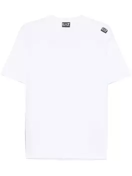 Футболка с логотипом и полосками Ea7 Emporio Armani, белый