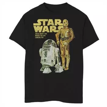 Футболка с логотипом и портретным рисунком Star Wars R2-D2 и C-3PO для мальчиков 8–20 лет Star Wars