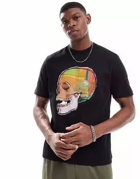 Футболка с логотипом и принтом черепа PS Paul Smith, черная