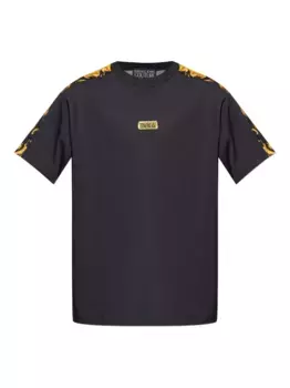 Футболка с логотипом и принтом в стиле барокко Versace Jeans Couture, черный