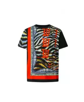 Футболка с логотипом и принтом зебры Just Cavalli, мультиколор