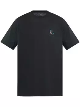 Футболка с логотипом и прорезиненным покрытием PS Paul Smith, черный