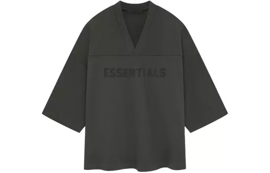 Футболка с логотипом и V-образным вырезом Fear Of God Essentials, черный