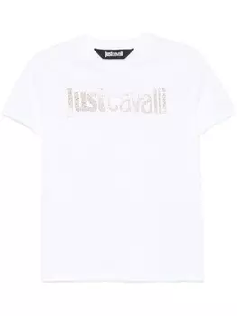 Футболка с логотипом и заклепками Just Cavalli, белый