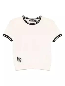 Футболка с логотипом и жаккардом Lauren Ralph Lauren, нейтральный