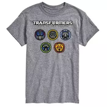 Футболка с логотипом и значками Big & Tall Transformers Licensed Character, серый