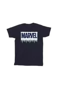Футболка с логотипом Icicle Marvel, темно-синий