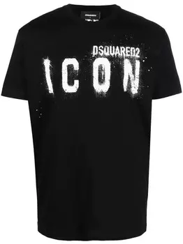 Футболка с логотипом Icon Spray Dsquared2, черный