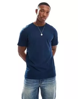 Футболка с логотипом icon темно-синего цвета Hollister