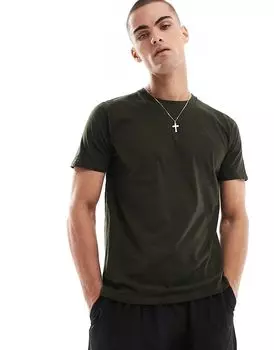 Футболка с логотипом icon темно-зеленого цвета Hollister