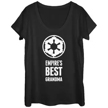 Футболка с логотипом Империи Звездных войн Best Grandma Empire для юниоров и графическим рисунком с овальным вырезом Licensed Character