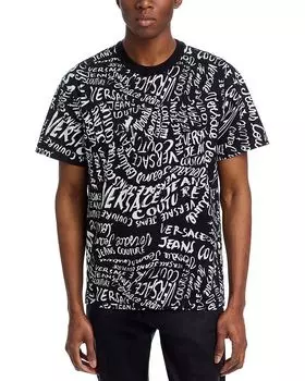 Футболка с логотипом из джерси Versace Jeans Couture, черный