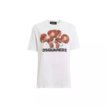 Футболка с логотипом из хлопка Dsquared2, белый