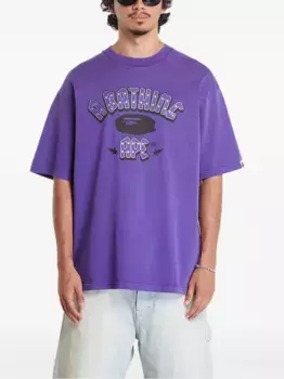 Футболка с логотипом из страз A BATHING APE, фиолетовый